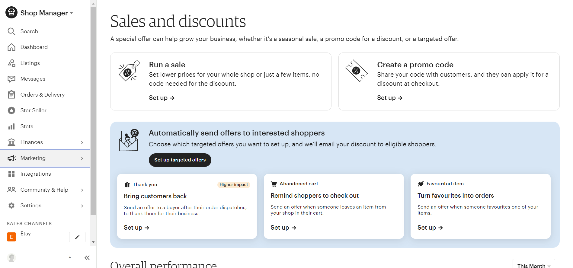 Etsy Promotion Management Service