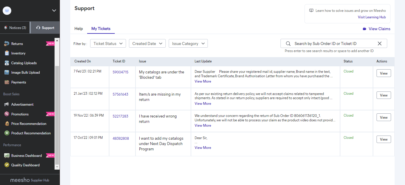 Meesho Inventory management Service